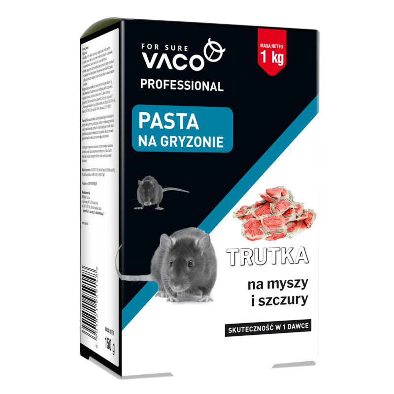 Trutka na myszy i szczury pasta 1 kg VACO PRO Trutka na myszy i szczury pasta 1 kg VACO PRO