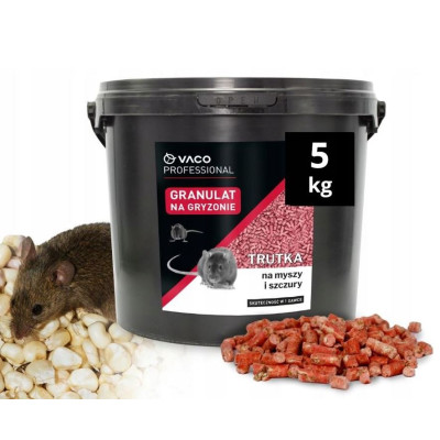 Trutka na myszy i szczury wiadro 5 kg granulat VACO PRO