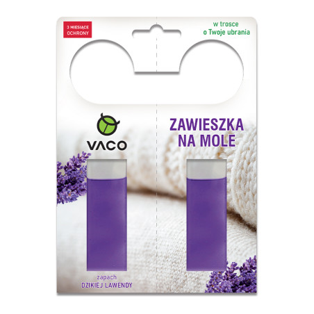 Zawieszka na mole ubraniowe w żelu Lavender 2 sztuki VACO