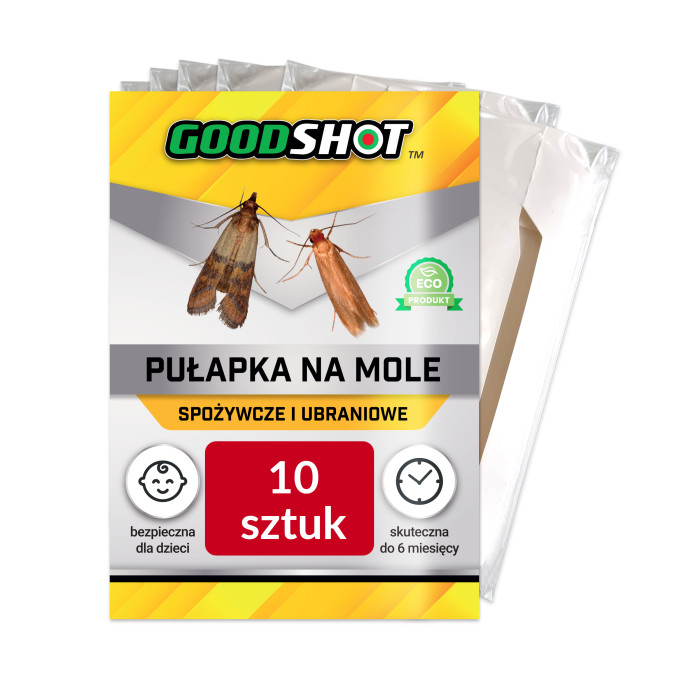 10x Pułapka na Mole Spożywcze i Odzieżowe 2w1 FeromonyMax GOODSHOT 10x Pułapka na Mole Spożywcze i Odzieżowe 2w1 FeromonyMax GOODSHOT