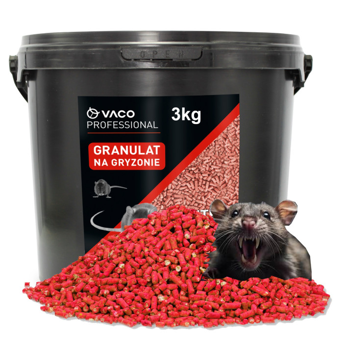 3kg Trutka na szczury i myszy Granulat VACO PRO 3kg Trutka na szczury i myszy Granulat VACO PRO