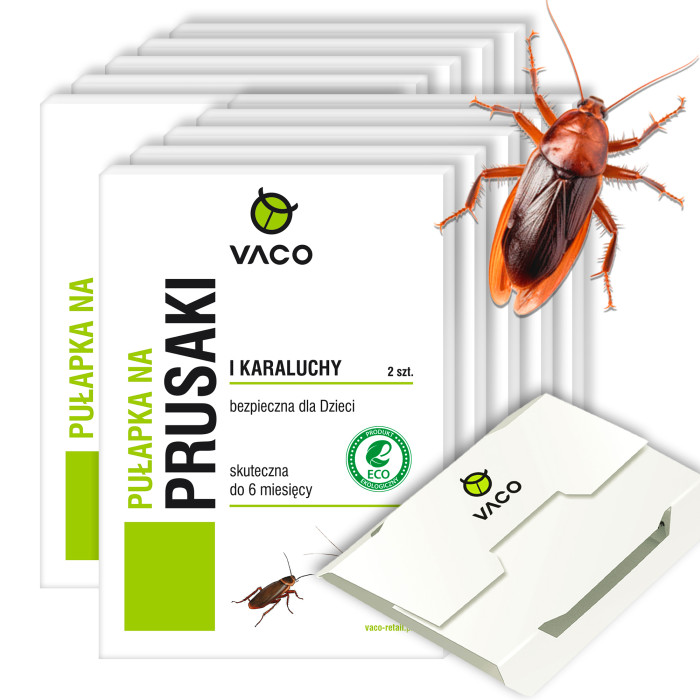 20x Pułapka na Prusaki i Karaluchy VACO (10 opakowań po 2 szt.) 20x Pułapka na Prusaki i Karaluchy VACO (10 opakowań po 2 szt.)