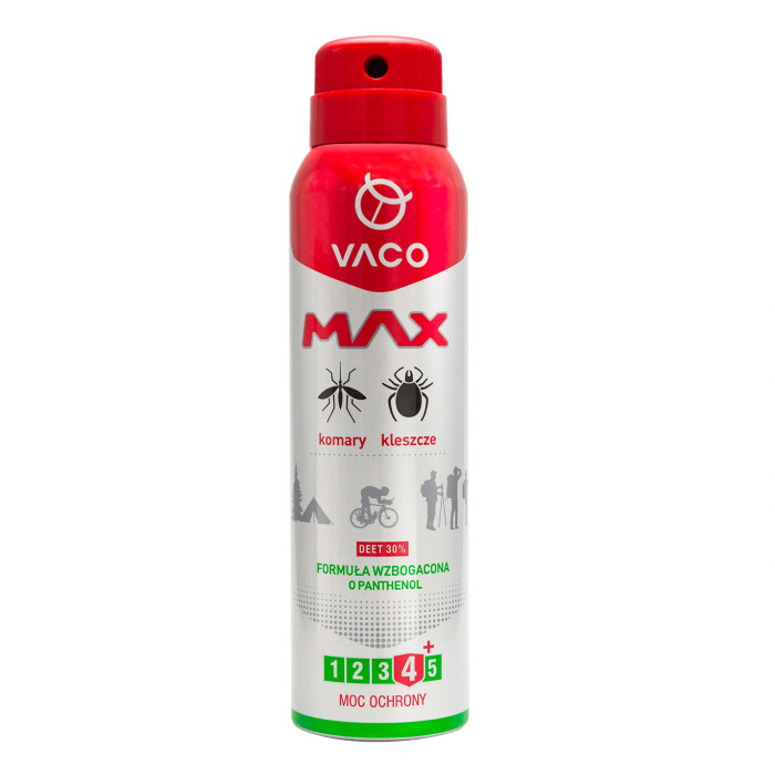 Spray na komary kleszcze meszki z Panthenolem DEET30 100ml VACO MAX Spray na komary kleszcze meszki z Panthenolem DEET30 100ml VACO MAX